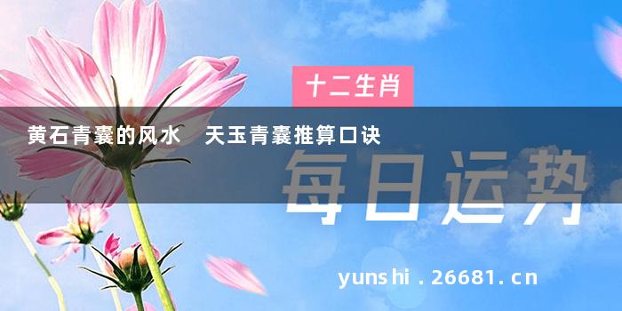 黄石青囊的风水 天玉青囊推算口诀